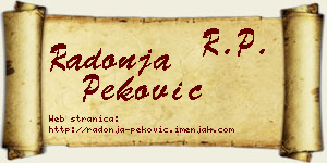 Radonja Peković vizit kartica